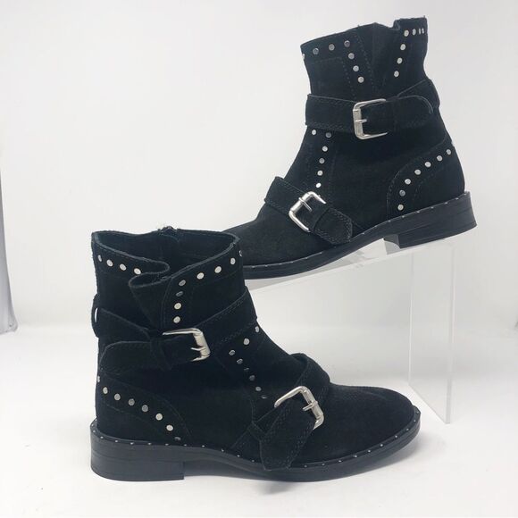 STEVEN BY STEVE MADDEN | Black Suede Studded Zephyr Boots Women’s Size 8.5 - Picture 2 of 11